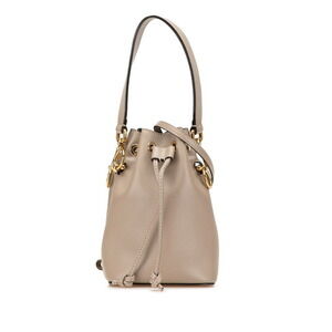 Fendi Montresor Shoulder Bag Gray Leather